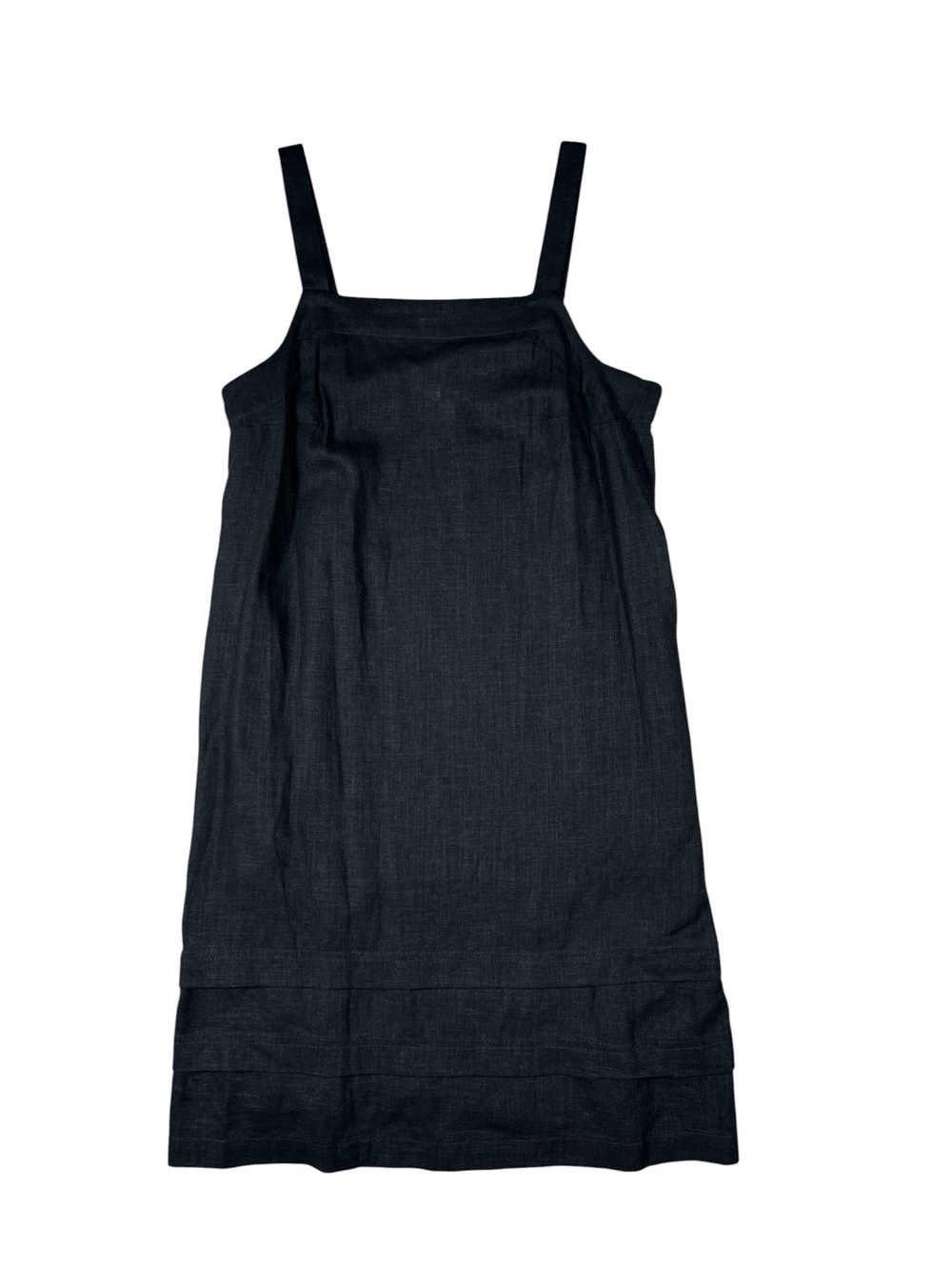 NWT TIME AND TRU LINEN BLEND PINTUCK HEM SHIFT DRESS in black size SMALL